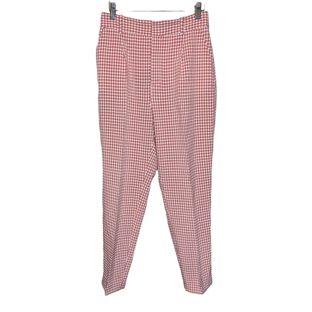 Zara Pink Gingham Tailored Pants - Picture 2 of 6